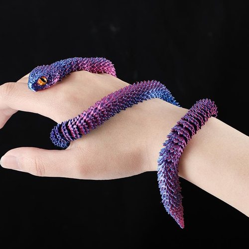 3d打印蝰蛇玩具模型夜光全身关节可动仿真动物儿童玩具造景摆件