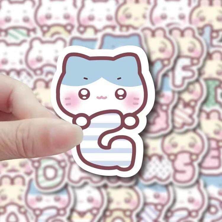 100张乌萨奇吉伊小八字母贴纸可爱卡通DIY手账电脑手机壳装饰贴画