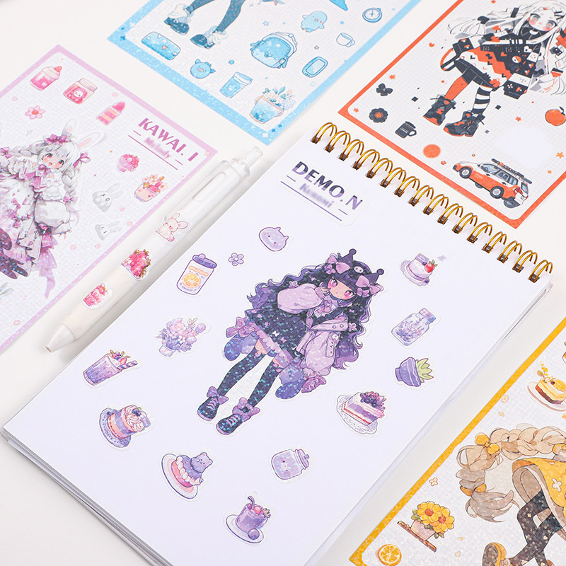 国产原创三丽鸥人物贴纸镭射咕卡手帐手机装饰ins风儿童女孩贴画,文具电教/文化用品/商务用品,贴纸/立体贴纸,淘宝优惠券,粉丝福利购,淘宝优惠卷