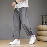 2024春夏季新款日系九分裤大码男装风宽松哈伦灯笼裤K18P40，男装休闲裤，星座203-3