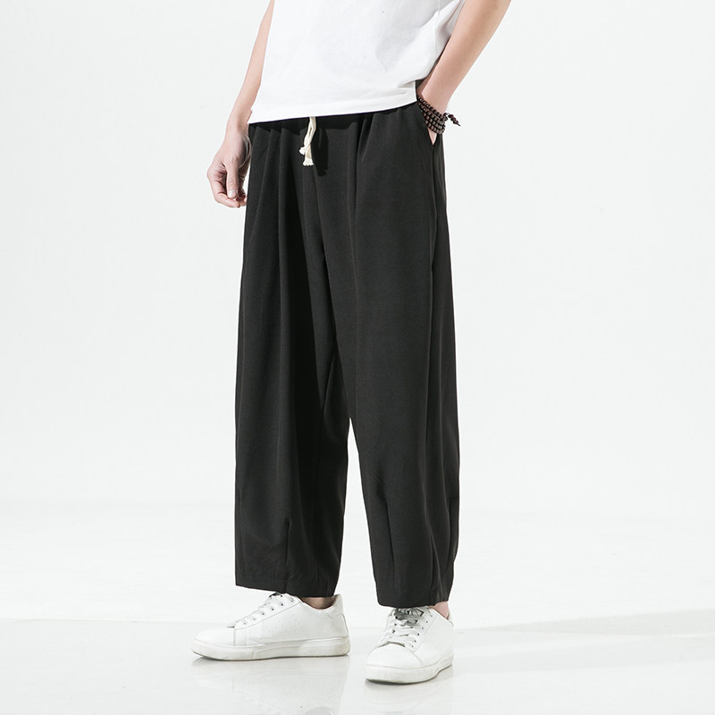 2023日系哈伦裤夏季男式冰丝阔腿裤风哈伦大码休闲裤FK14P40,男装休闲裤,星座203-3