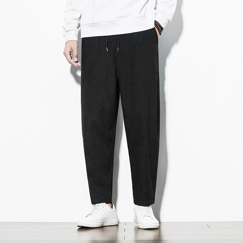 灯芯绒直筒裤男士2024秋装新款风哈伦休闲裤男士阔腿裤K22P45，男装休闲裤，星座203-3