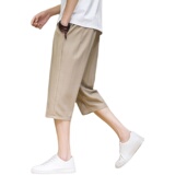 2024夏季七分裤男式冰丝哈伦裤风宽松大码休闲短裤FK17P30，男装牛仔裤，星座203-3