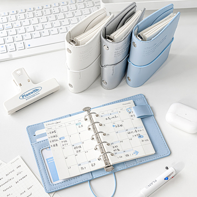 Planwith笔记本本子软皮m5活页本高颜值手账本计划日程本小本本日记本mini小本子计划本空白本方格本活页内页