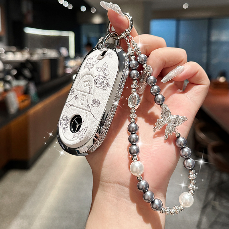 适用奔驰c260l钥匙套女高级感glc300l汽车gle350扣glc壳c级c180l