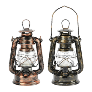 老式复古手提煤油灯老油灯电池LED马灯咖啡餐厅乡村怀旧创意摆件