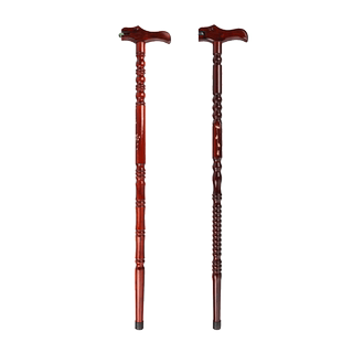 实木老人拐杖老年人专用拐棍轻便防滑四脚龙头手杖木头雕花捌杖