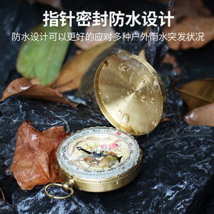 户外指南针复古怀表高精度运动指针准确防水运动车载指北针罗盘仪