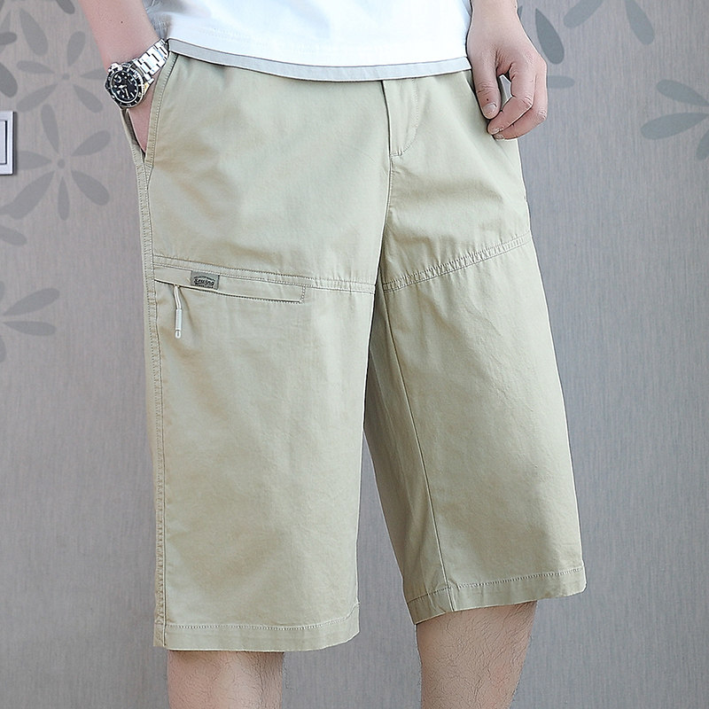 纯棉过膝半截大裤衩六分短裤男士潮流直筒休闲七分裤男款夏季薄款,男装,短裤,淘宝优惠券,粉丝福利购,淘宝优惠卷