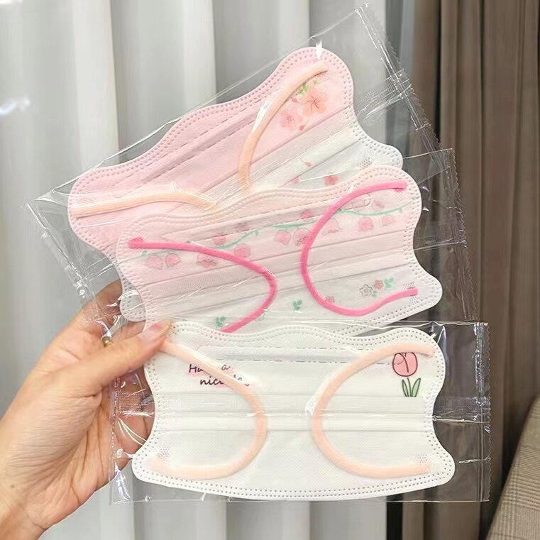 口罩新款小香风口罩郁金香女高颜值一次性铃兰花樱花透气简约ins