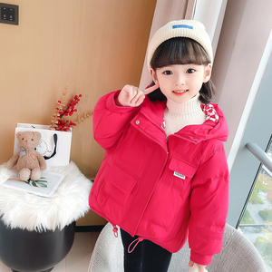 女童羽绒服2023新款洋气冬季儿童轻薄红色白鸭绒宝宝冬装外套秋冬