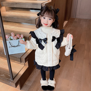 女童羽绒服冬季2024新款儿童洋气小香风白鸭绒女宝宝保暖冬装外套