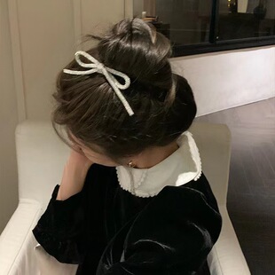 高级感闪闪亮晶晶水钻蝴蝶结发夹女后脑勺2025侧边刘海夹头饰