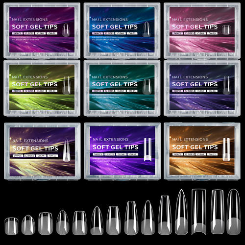 欧美新款美甲甲片透明半磨砂超薄