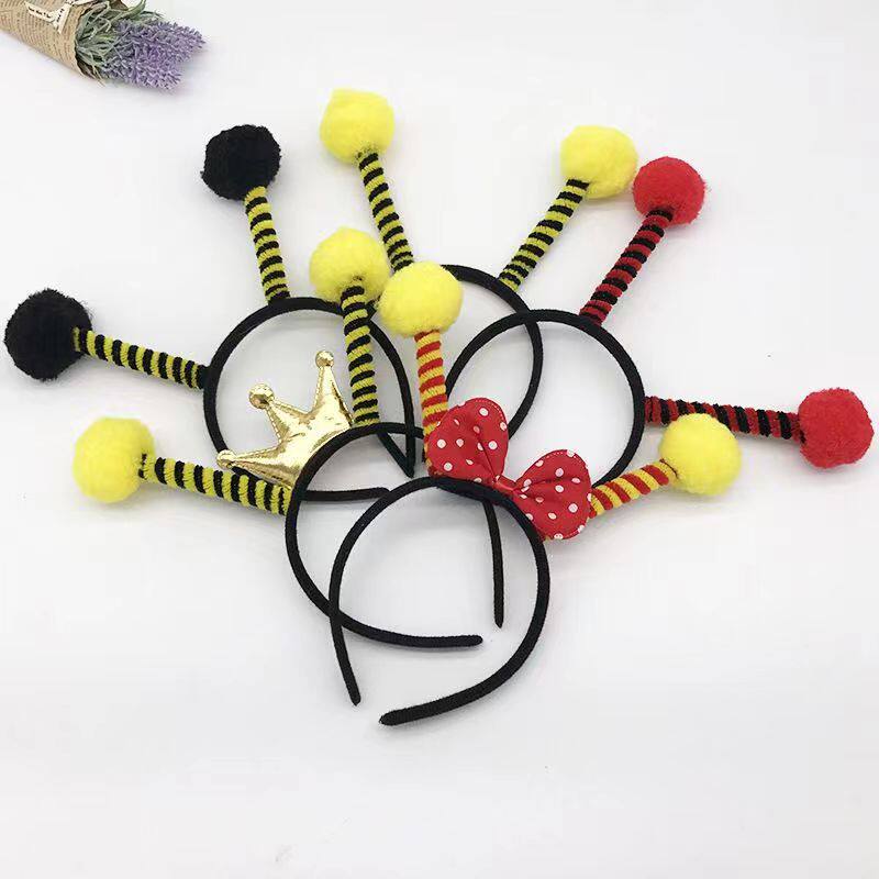 圣诞发箍动物头饰幼儿童表演道具毛毛球瓢虫金龟子小蚂蚁蜜蜂触角