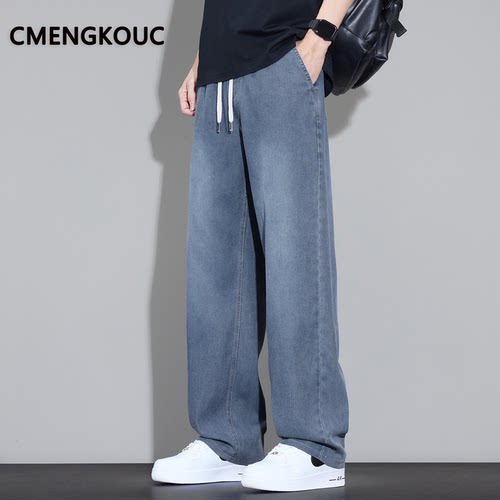 天丝牛仔夏季薄款男裤直筒潮牌