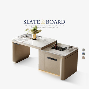 Mobeier 德利丰岩板岛台餐桌一体家用小户型多功能智能电动升降桌