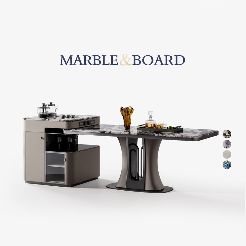 Mobeier 大理石岛台茶桌餐桌一体可伸缩现代家用轻奢天然奢石餐桌,住宅家具,岛台餐桌,淘宝优惠券,粉丝福利购,淘宝优惠卷