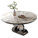 伸缩餐桌可变圆桌轻奢现代简约岩板岛台一体家用小户型圆形餐桌椅