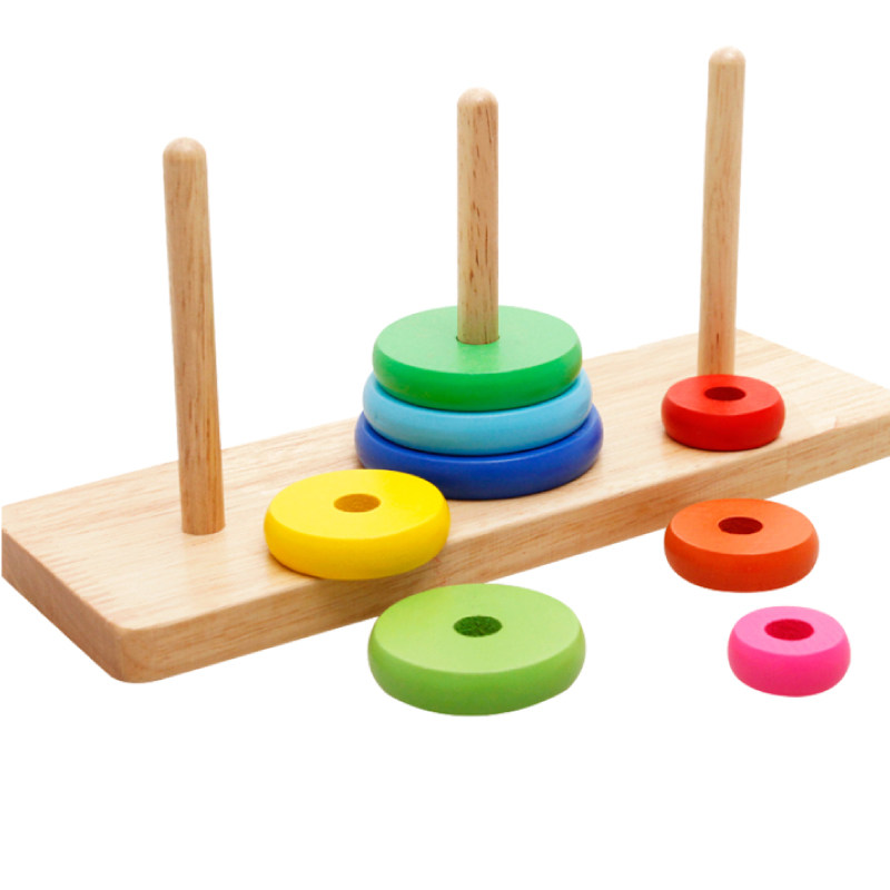 木质汉诺塔益智力玩具 经典河内塔游戏 记忆玩具 趣味叠叠乐