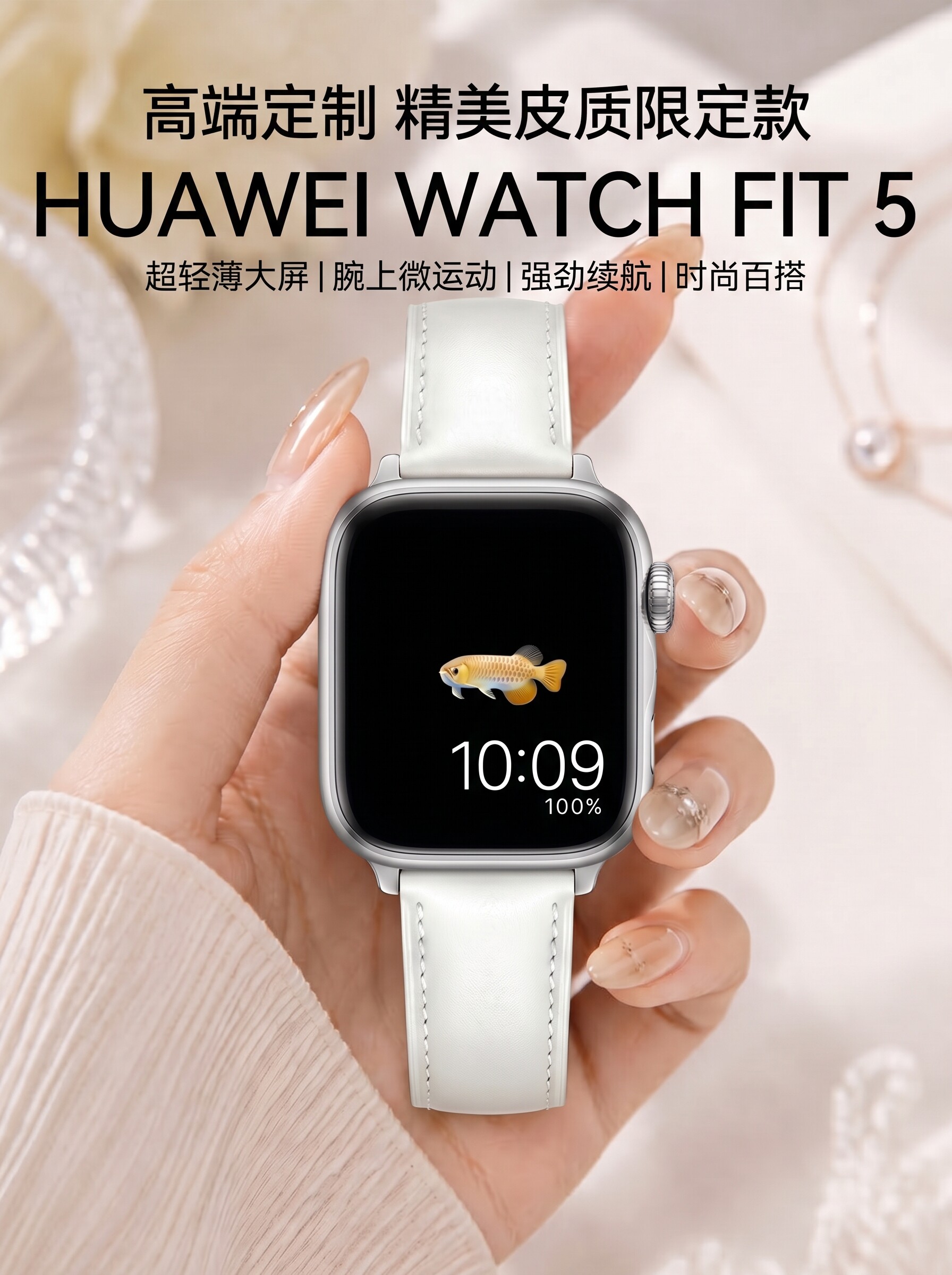 【高端皮质款】华为手表WATCH FIT5智能运动手环电话手表华为fit5Pro男女2026新款腕表华为fit5旗舰正品