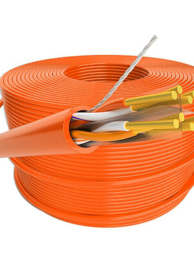 橙色超六类千兆网线橘黄色8芯纯无氧铜8芯监控机房布线预埋300米