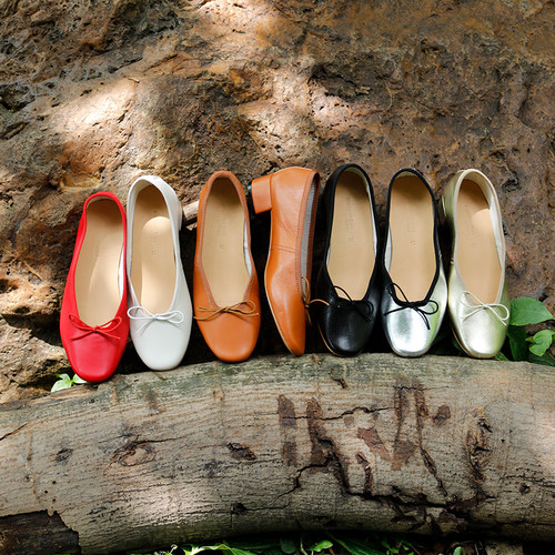 盛先生｜全新升级真皮中底chao软复古手工芭蕾鞋女蝴蝶结低跟系带