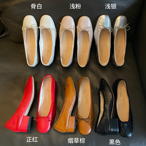 盛先生｜现货发！chao软低跟复古手工芭蕾舞鞋女蝴蝶结系带单鞋