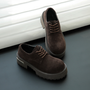 盛先生 2026春季新款大头德比鞋女系带休闲小皮鞋真皮厚底单鞋