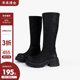 限时3折清仓价195元 日常价650元 黑色靴子女小个子厚底增高长筒靴