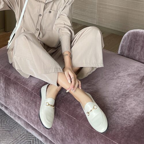 盛先生｜马衔扣乐福鞋女2026新款真皮单鞋英伦风一脚蹬小皮鞋女鞋
