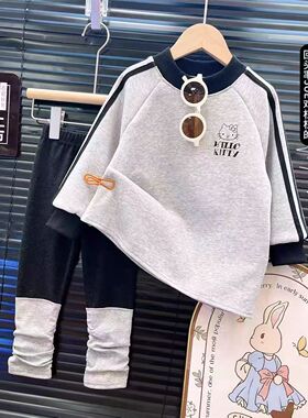 女童春秋套装秋季洋气穿搭女孩kitty猫卫衣堆堆裤两件套亲子装