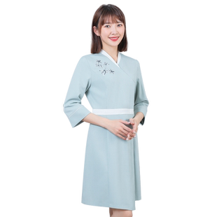 多恩美容院工作服女美容师服装春夏养生馆足疗店按摩技师服套装