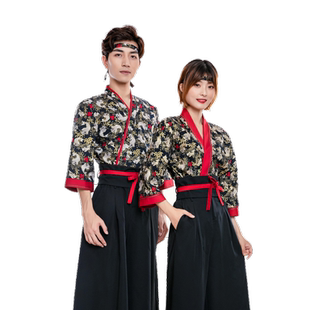 日式料理服寿司店服务员工作服装日本餐厅厨师和服男女和服上衣