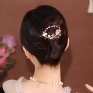 郁金香发夹女新款盘发后脑勺弹簧夹甜美气质高级感发卡一字夹头饰