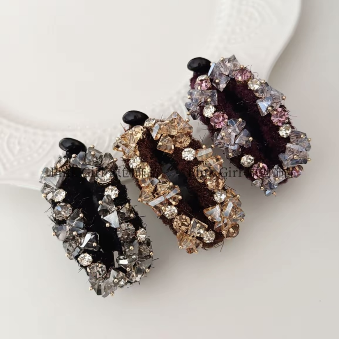 韩国轻奢时尚气质水晶马尾扣精致优雅百搭发夹高级感发卡妞妞夹子