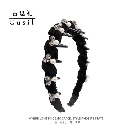 新款韩版丝绒精致时尚高颅顶发箍复古丝绒头箍高级优雅时尚女发卡