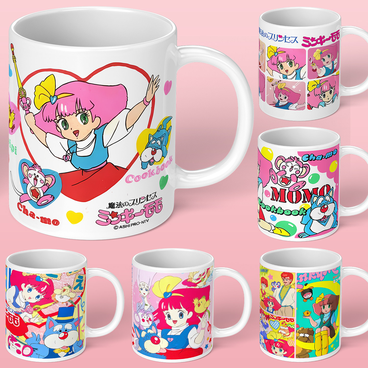魔法公主明琪桃子水杯Minky Momo周边马克杯甜甜仙子复古陶瓷杯子图片