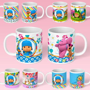 小P优优水杯POCOYO儿童喝水杯子家用陶瓷马克杯艾丽巴托弗雷德