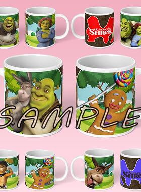 怪物史莱克水杯Shrek史瑞克陶瓷马克杯儿童杯子姜饼人穿靴子的猫