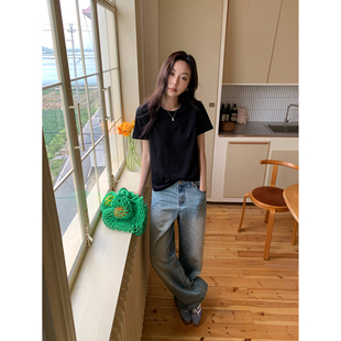 SIXI四喜家 夏日3色T 软弹基础款纯色短袖T恤女显瘦好版型上衣tee