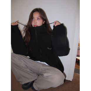 SIXI四喜家 暖冬密语 摇粒绒连帽外套女秋冬休闲加厚保暖卫衣夹克