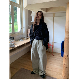 女显瘦阔腿裤 Lem重工水洗怀旧直筒牛仔裤 老钱腔调 SIXI四喜家