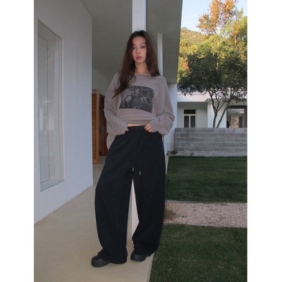 SIXI四喜家 北海道暖冬 直筒加绒卫裤女冬加厚奥粒绒可收口休闲裤