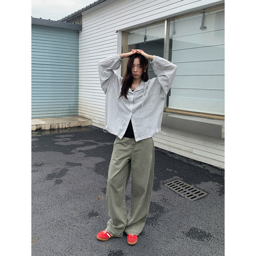 四喜家连帽格子防晒衬衫女夏