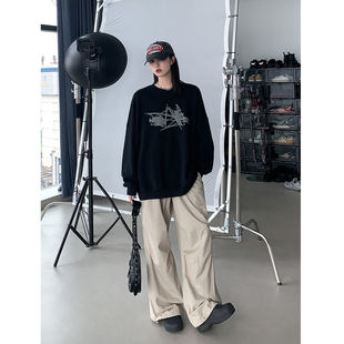 型手稿印花衛衣女寬松圓領長袖 外套 Oversize大版 SIXI四喜家春季