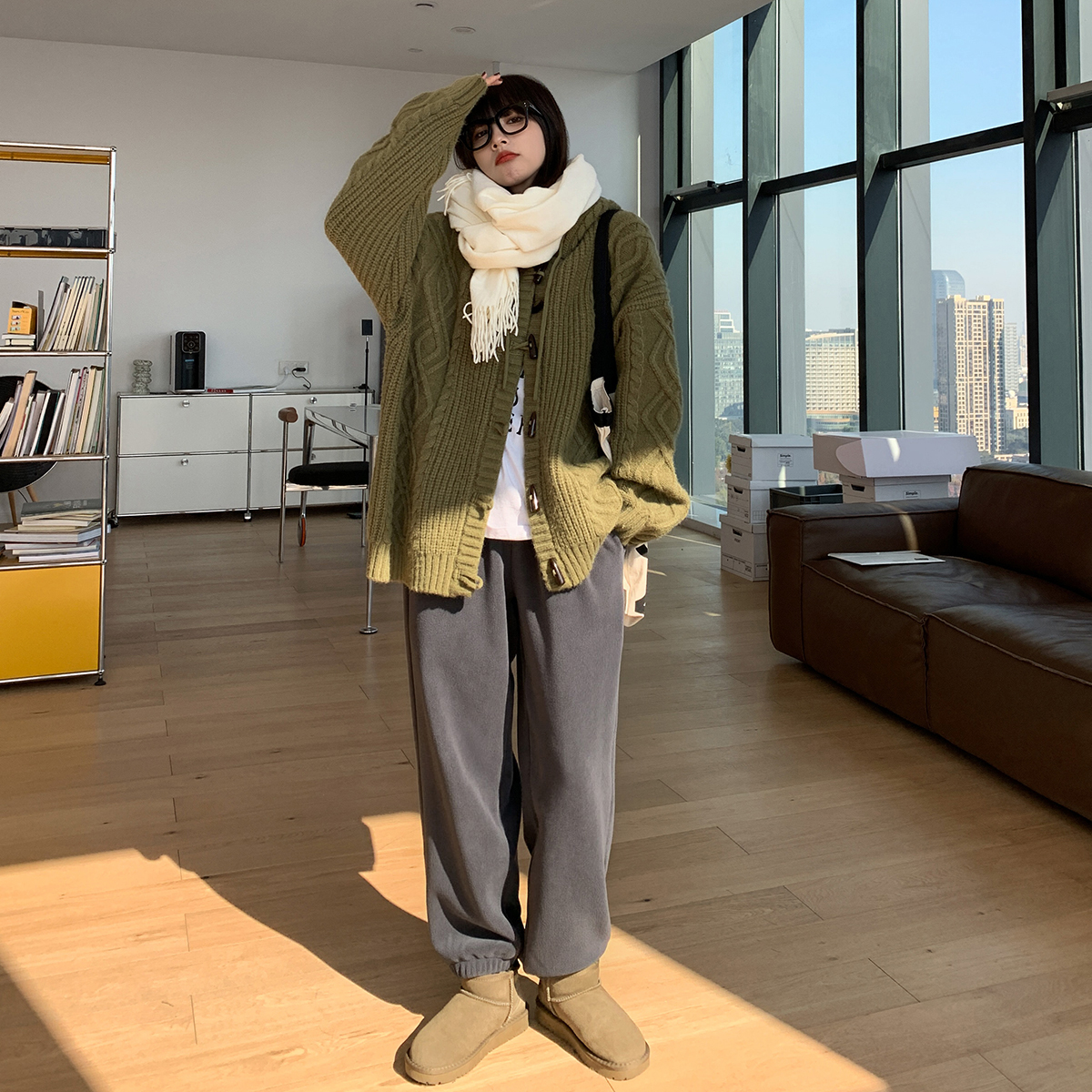 自然腰束脚裤休闲运动卫裤