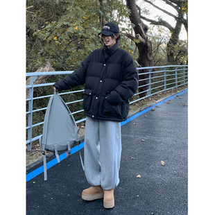 女百搭休闲裤 SIXI四喜家秋冬 收脚运动裤 松紧腰加绒卫裤 舒适过冬