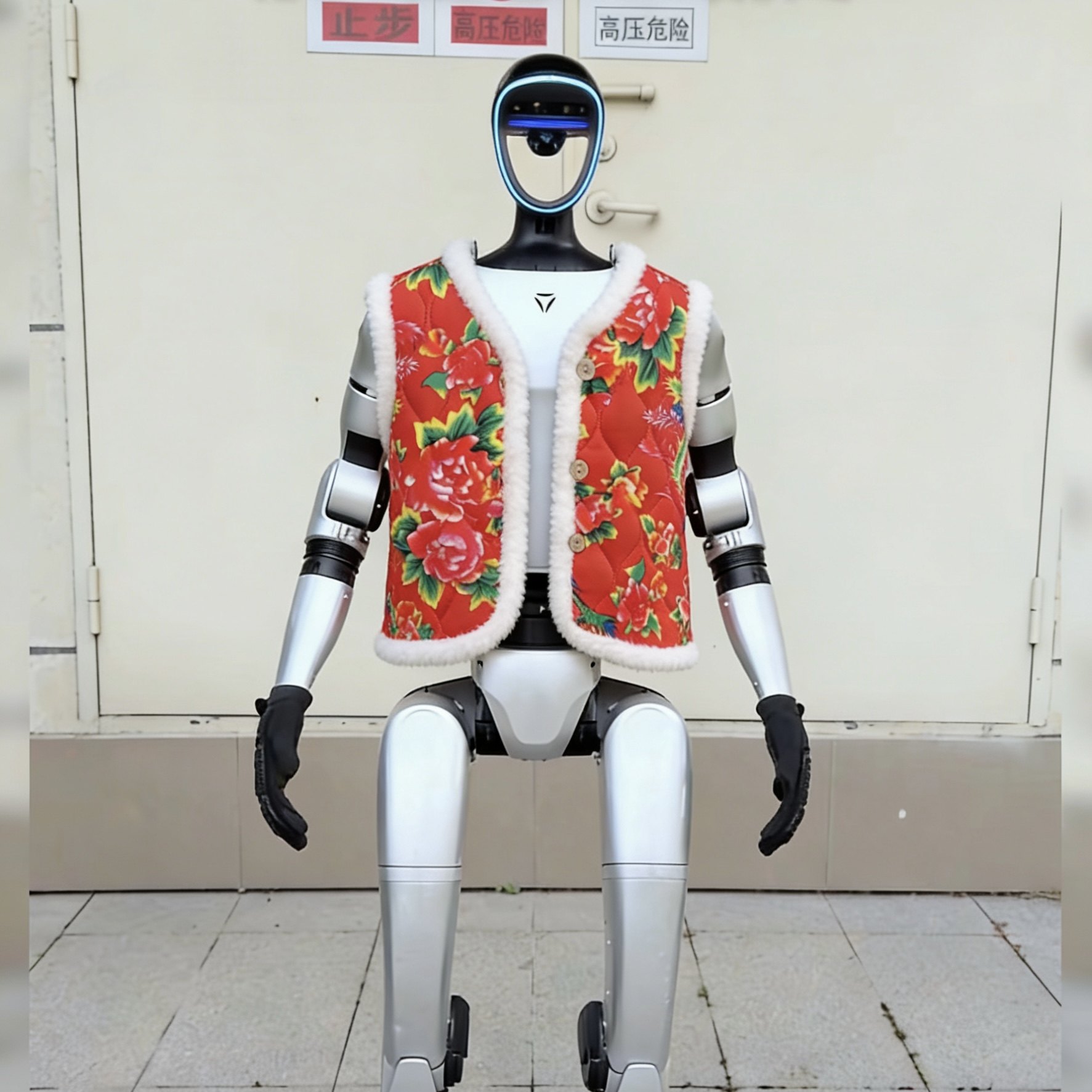 unitree宇树机器人春晚表演公司年会大花袄同款马年背心抖音中国