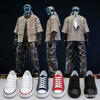 抖音视频宇树G1机器人同款鞋子低帮男鞋休闲大码硫化橡胶纯色板鞋